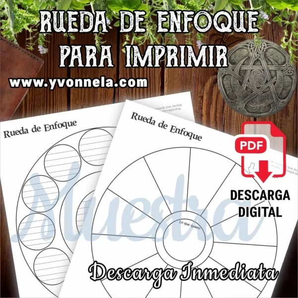 Rueda de enfoque página imprimible para grimorio