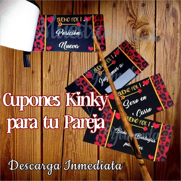 Cupones Kinky imprimibles, juego sexy de pareja.