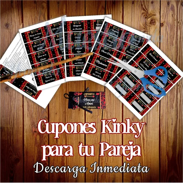 Cupones Kinky imprimibles, juego sexy de pareja.