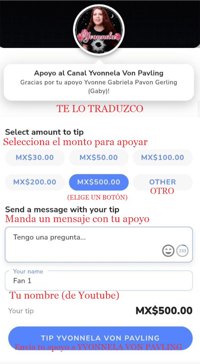 vista de la página de tips TRAD